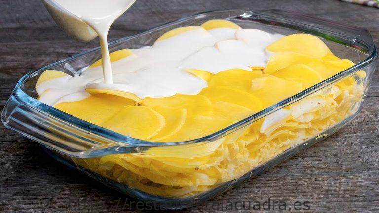 Deliciosas patatas con nata y queso al horno: una receta fácil y sabrosa